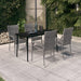 5 Piece Garden Dining Set Grey and Black Tbkkabk