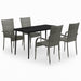 5 Piece Garden Dining Set Grey and Black Tbkkabk