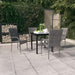 5 Piece Garden Dining Set Grey and Black Tbkktkb