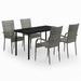5 Piece Garden Dining Set Grey and Black Tbkktko