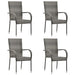 5 Piece Garden Dining Set Grey Poly Rattan Topllil