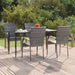 5 Piece Garden Dining Set Grey Poly Rattan Topllil