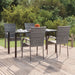 5 Piece Garden Dining Set Grey Poly Rattan Topllla