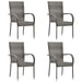 5 Piece Garden Dining Set Grey Poly Rattan Topllla