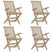 5 Piece Garden Dining Set Grey Solid Wood Teak Toppbat