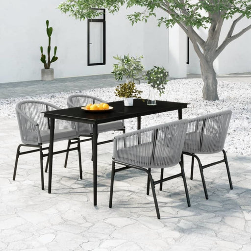 5 Piece Garden Dining Set Grey Tbkkxpt