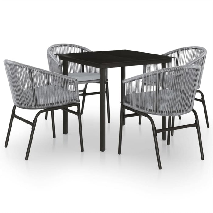 5 Piece Garden Dining Set Grey Tbkkxta