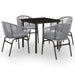 5 Piece Garden Dining Set Grey Tbkkxta