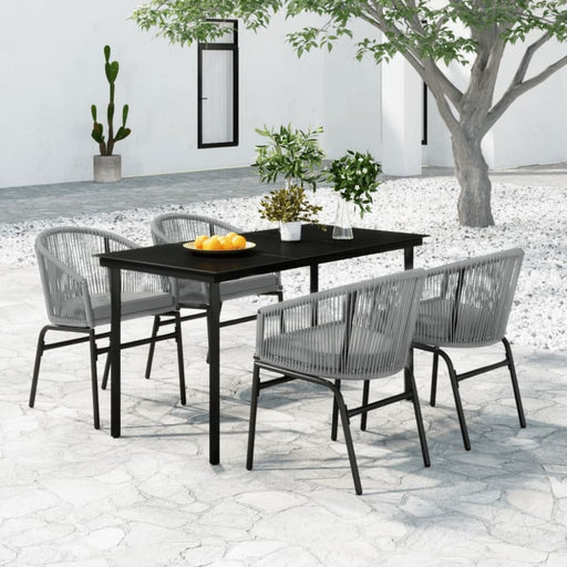 5 Piece Garden Dining Set Grey Tbkkxtp