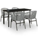 5 Piece Garden Dining Set Grey Tbkkxtp