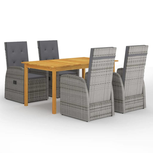 5 Piece Garden Dining Set Grey Tblinoa
