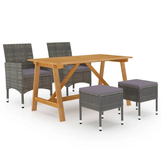 5 Piece Garden Dining Set Grey Tblniaa