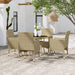 5 Piece Garden Dining Set Poly Rattan Beige Tbpnakb