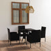 5 Piece Garden Dining Set Poly Rattan Black Tbpkaot