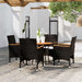 5 Piece Garden Dining Set Poly Rattan Black Tbpnakl