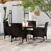 5 Piece Garden Dining Set Poly Rattan Black Tbpnakx
