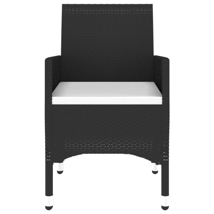 5 Piece Garden Dining Set Poly Rattan Black Tbpnaxx