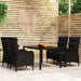 5 Piece Garden Dining Set Poly Rattan Black Tbpnpoa