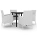 5 Piece Garden Dining Set Poly Rattan and Glass Tbkklkn