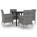 5 Piece Garden Dining Set Poly Rattan and Glass Tbkklkx
