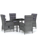 5 Piece Garden Dining Set Poly Rattan Grey Tbpnpbb