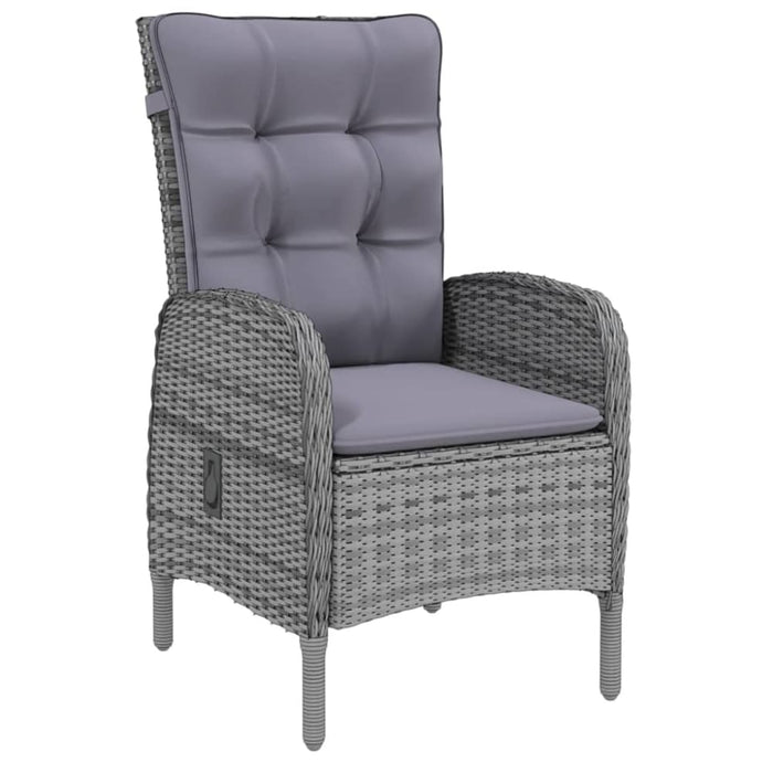 5 Piece Garden Dining Set Poly Rattan Grey Tbpnpbx