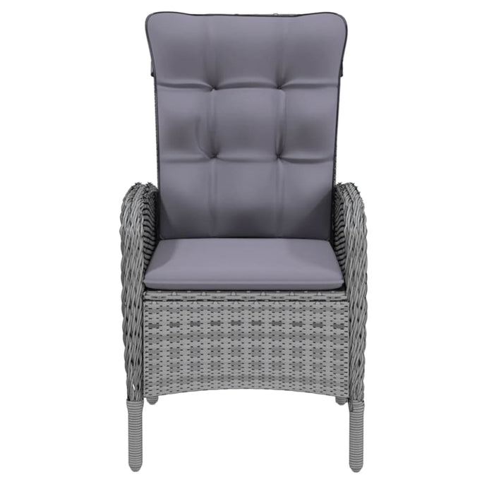 5 Piece Garden Dining Set Poly Rattan Grey Tbpnpbx