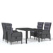 5 Piece Garden Dining Set Poly Rattan Grey Tbpnpbx