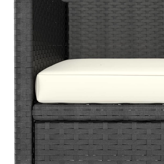 5 Piece Garden Dining Set Poly Rattan & Solid Acacia Wood