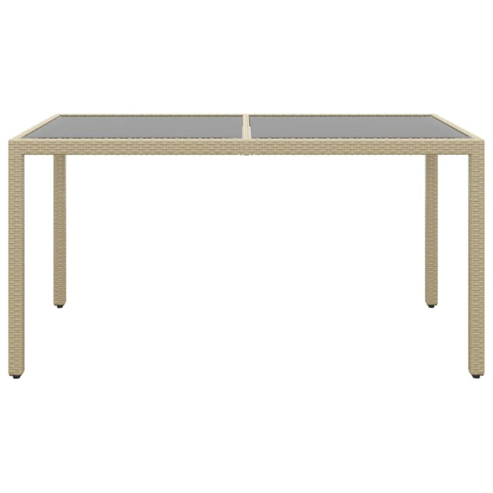 5 Piece Garden Dining Set Poly Rattan and Tempered Glass