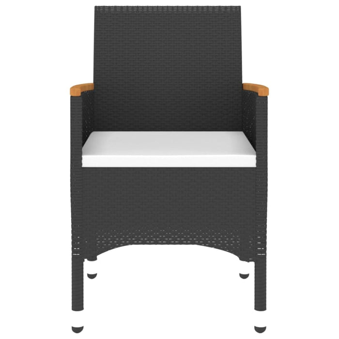 5 Piece Garden Dining Set Poly Rattan and Tempered Glass