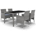 5 Piece Garden Dining Set Poly Rattan and Tempered Glass