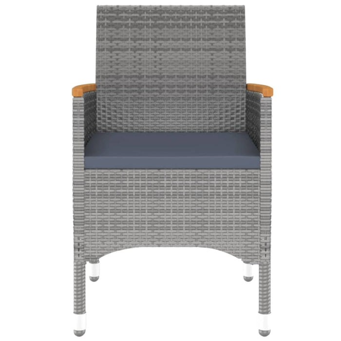 5 Piece Garden Dining Set Poly Rattan and Tempered Glass