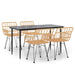 5 Piece Garden Dining Set Poly Rattan Topinai