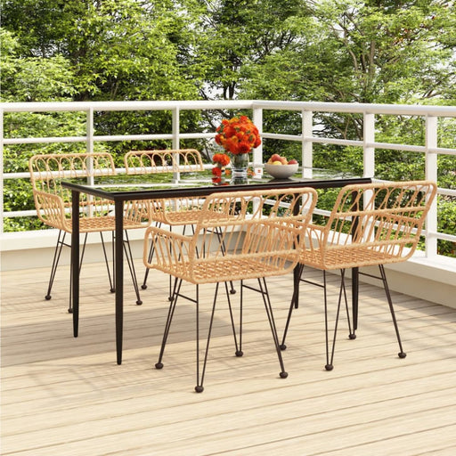 5 Piece Garden Dining Set Poly Rattan Topinai