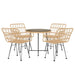 5 Piece Garden Dining Set Poly Rattan Topinao