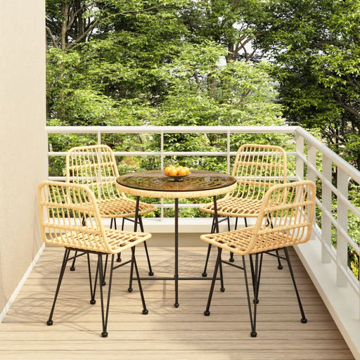5 Piece Garden Dining Set Poly Rattan Topinat