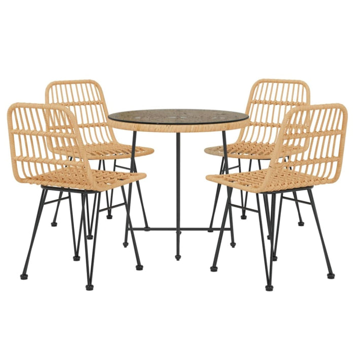 5 Piece Garden Dining Set Poly Rattan Topinat
