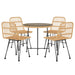 5 Piece Garden Dining Set Poly Rattan Topinat