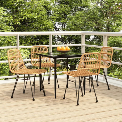 5 Piece Garden Dining Set Poly Rattan Topinia