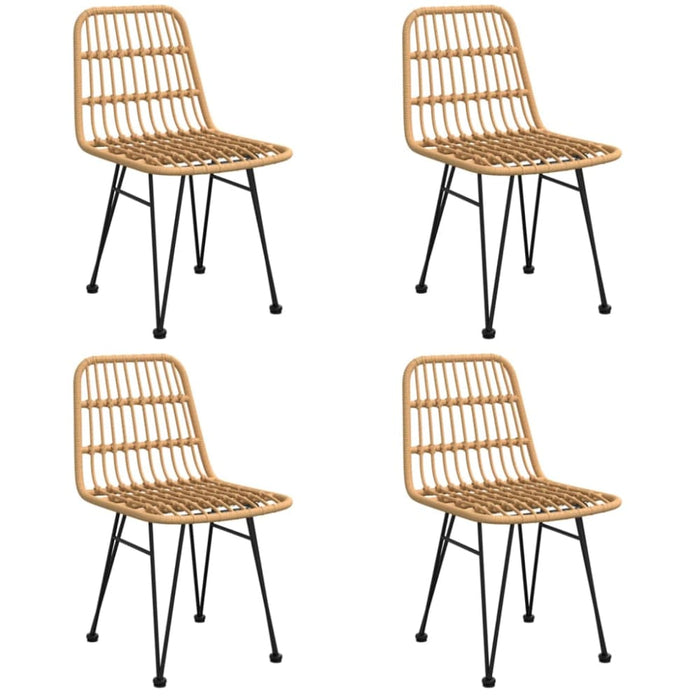 5 Piece Garden Dining Set Poly Rattan Topinil