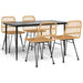5 Piece Garden Dining Set Poly Rattan Topinil