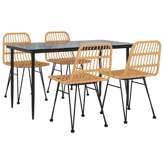 5 Piece Garden Dining Set Poly Rattan Topinip