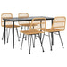 5 Piece Garden Dining Set Poly Rattan Topinip