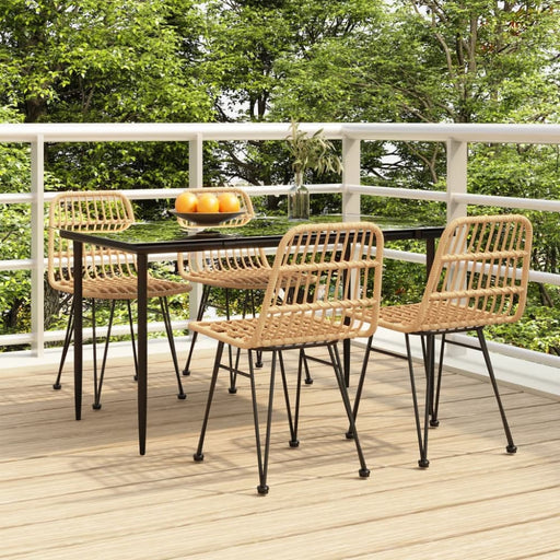 5 Piece Garden Dining Set Poly Rattan Topinip
