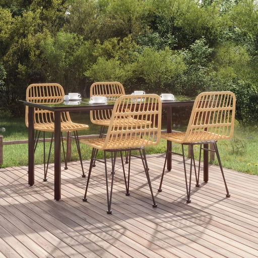 5 Piece Garden Dining Set Poly Rattan Topinkb
