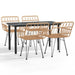 5 Piece Garden Dining Set Poly Rattan Topinlo