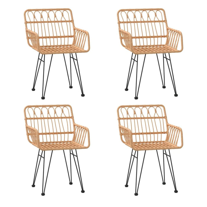 5 Piece Garden Dining Set Poly Rattan Topinlx