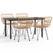 5 Piece Garden Dining Set Poly Rattan Topinlx
