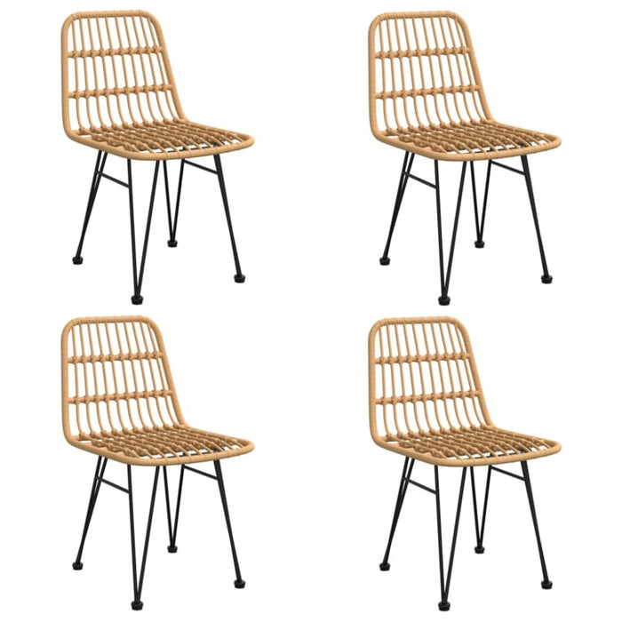 5 Piece Garden Dining Set Poly Rattan Topinnk